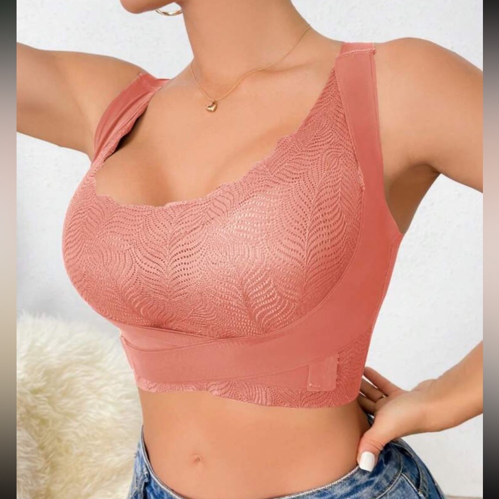 Boho crisscross front lace bralette cropped cami top - Picture 4 of 4